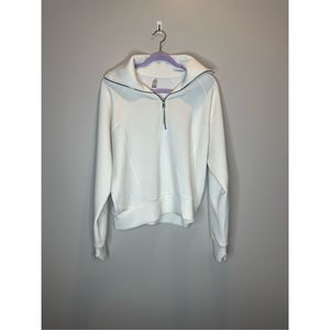 Spanx Air Essentials White 1/4 Zip Pullover Sweatshirt Size Large